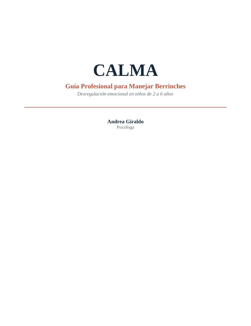 Portada de la guía CALMA